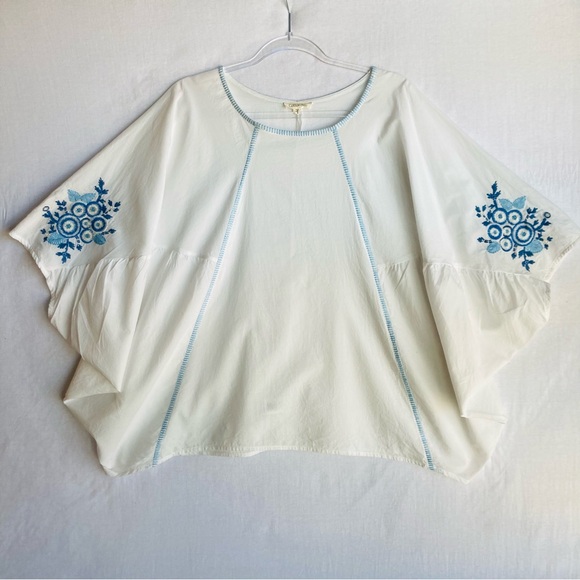 Cotton Bleu Women's embroidered top blouse tunic, Sz L - Picture 5 of 17